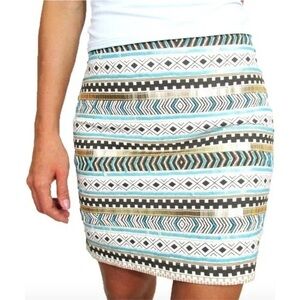 Chelsea & Violet Multicolor Geometric Mini Skirt